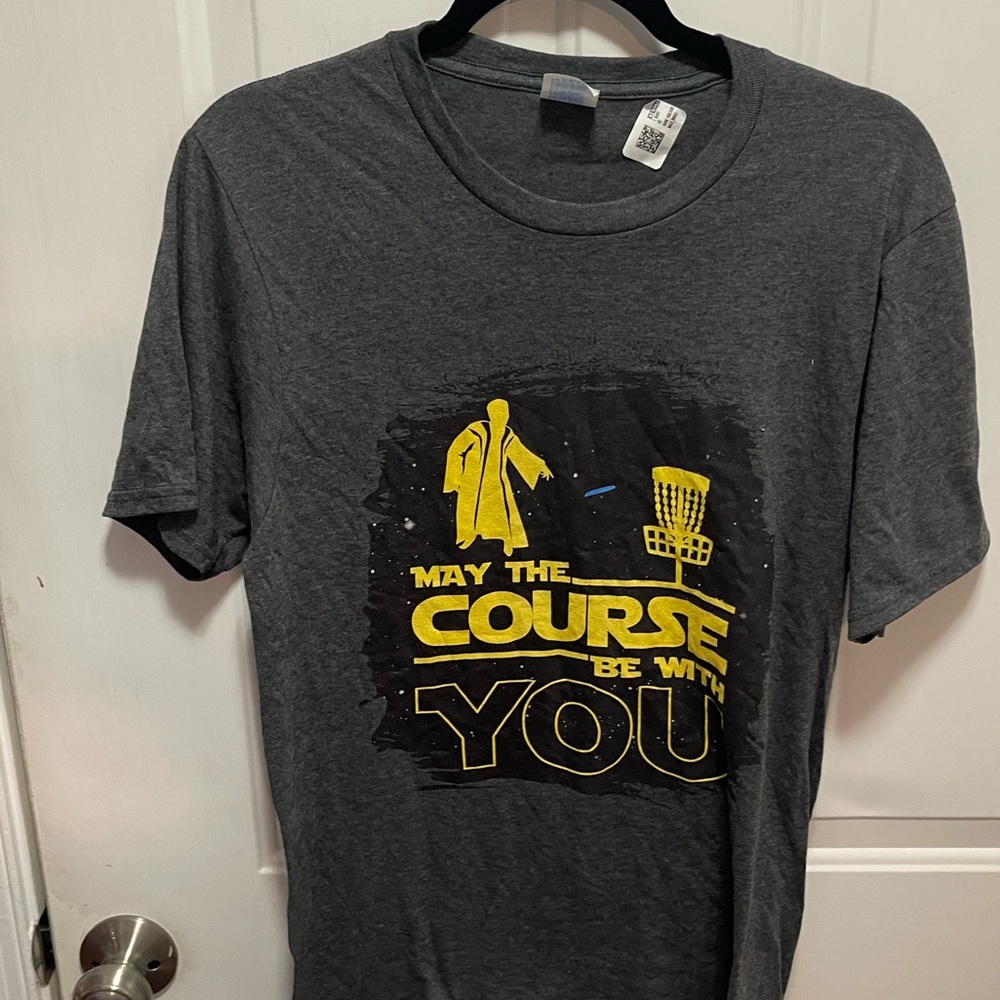 May The Course Be With You" Funny Disc Golf T Shirt Men